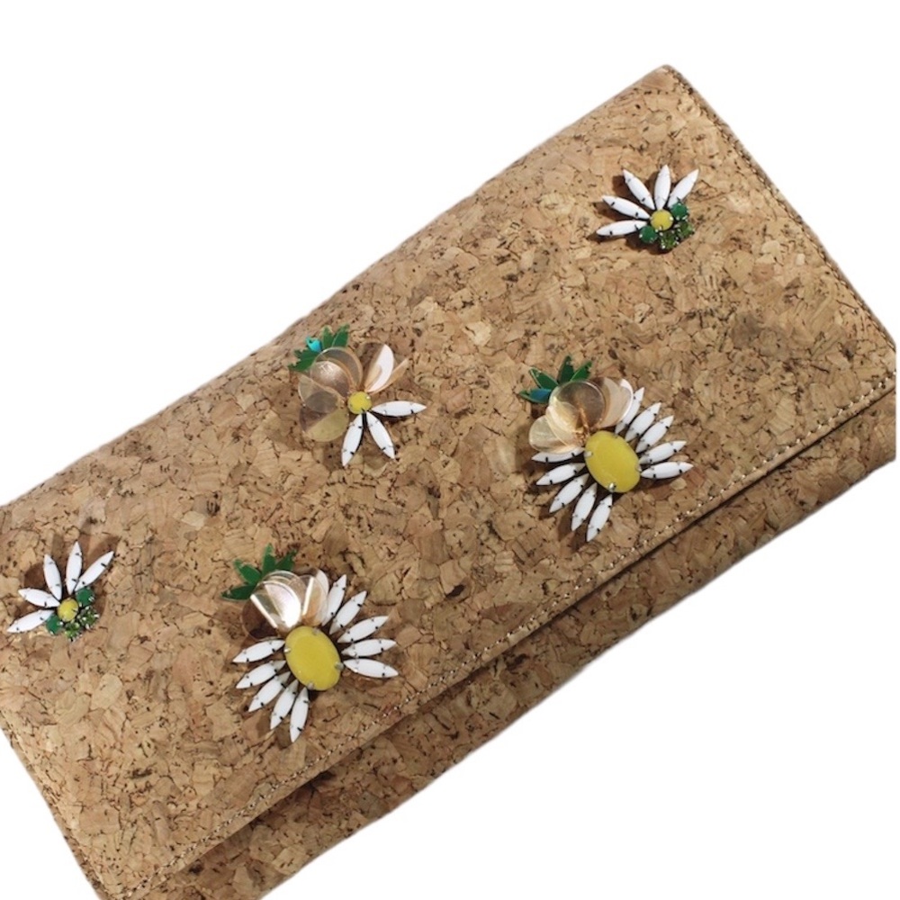 BANANA REPUBLIC Cork Wallet Bejewelled Gems